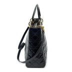 Shoulder Bag Large Lady Dior Zip Black Cannage Lambskin Leather