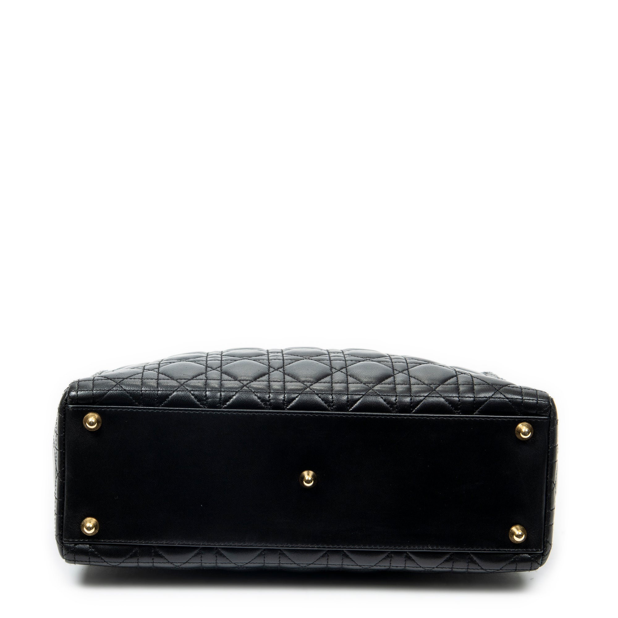 Shoulder Bag Large Lady Dior Zip Black Cannage Lambskin Leather