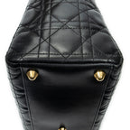 Shoulder Bag Large Lady Dior Zip Black Cannage Lambskin Leather