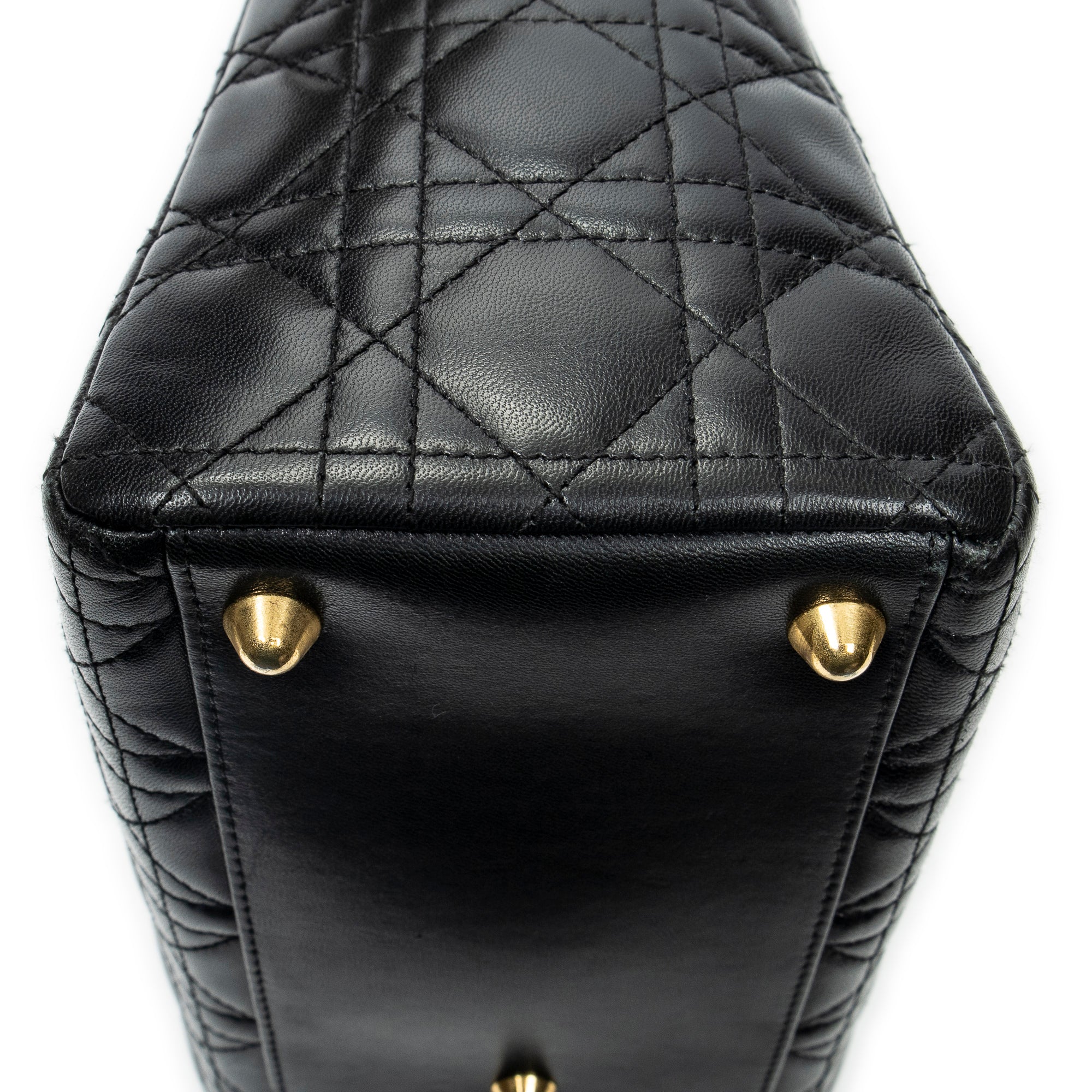 Shoulder Bag Large Lady Dior Zip Black Cannage Lambskin Leather