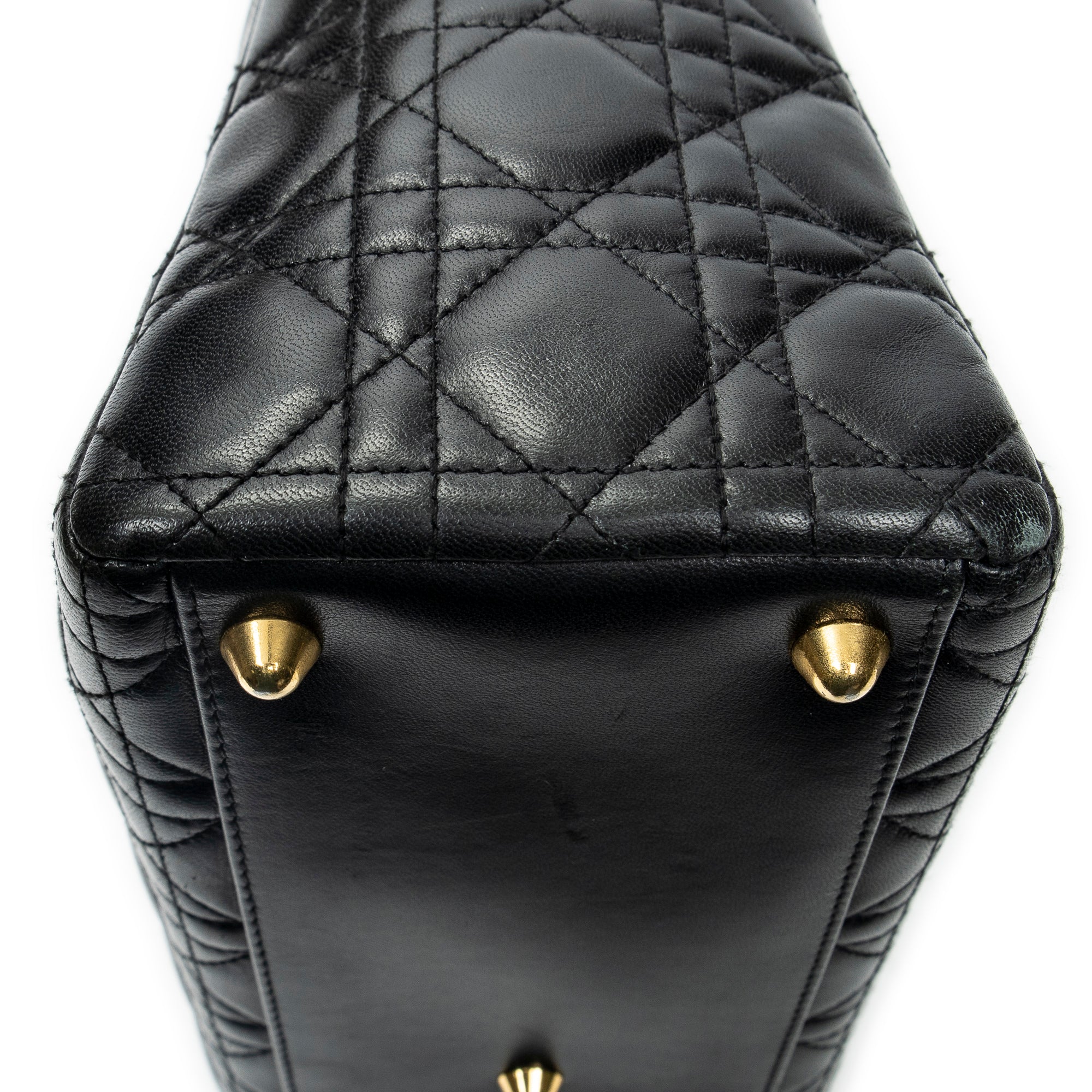 Shoulder Bag Large Lady Dior Zip Black Cannage Lambskin Leather