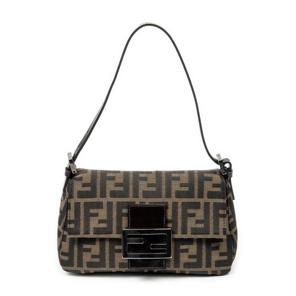 Shoulder Bag Mini Baguette Brown Zucca Canvas