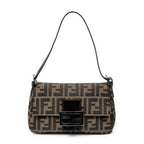 Shoulder Bag Mini Baguette Brown Zucca Canvas