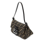 Shoulder Bag Mini Baguette Brown Zucca Canvas