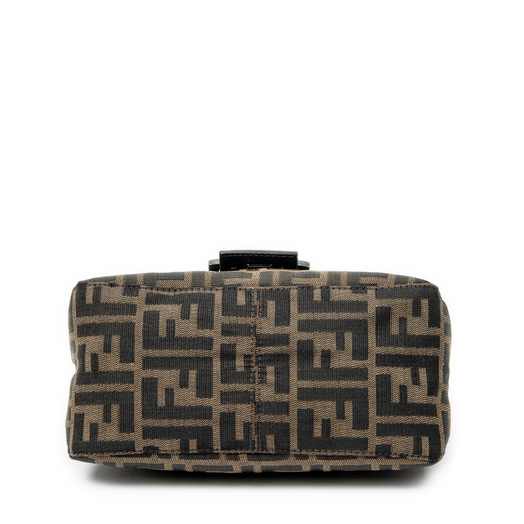 Shoulder Bag Mini Baguette Brown Zucca Canvas