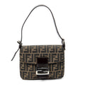 Bolso de Hombro Cuadrado con Solapa en Lona Zucca Color Canela