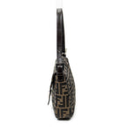 Bolso de Hombro Cuadrado con Solapa en Lona Zucca Color Canela