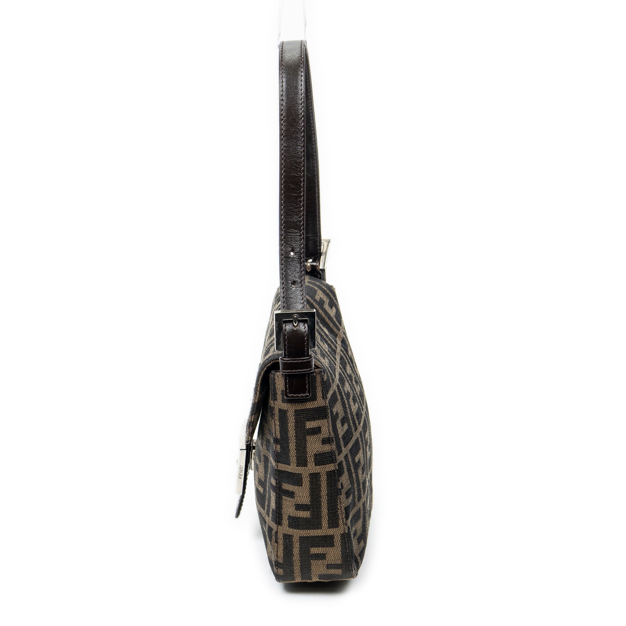Shoulder Bag Square Flap Tan Zucca Canvas