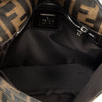 Bolso de Hombro Cuadrado con Solapa en Lona Zucca Color Canela