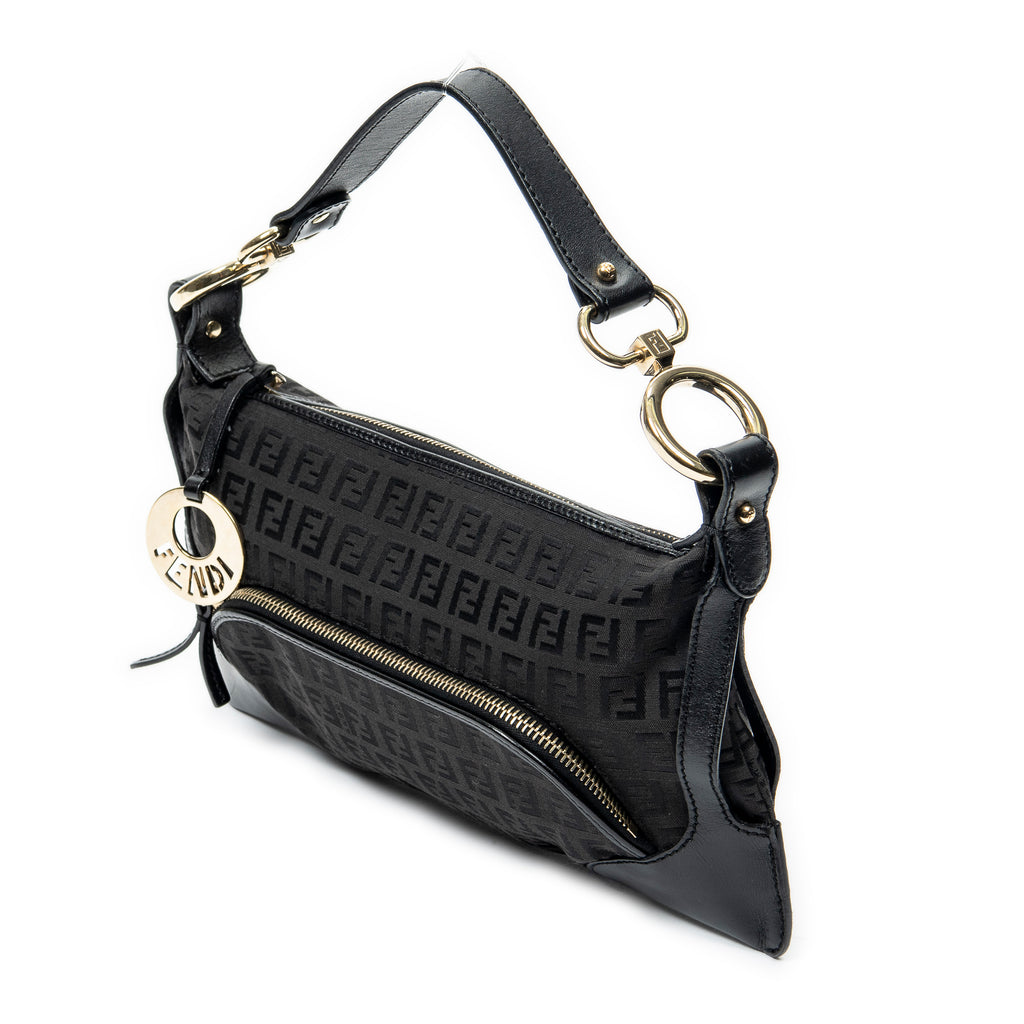 Shoulder Bag Small Chef Pocket Hobo Black Zucchino Canvas