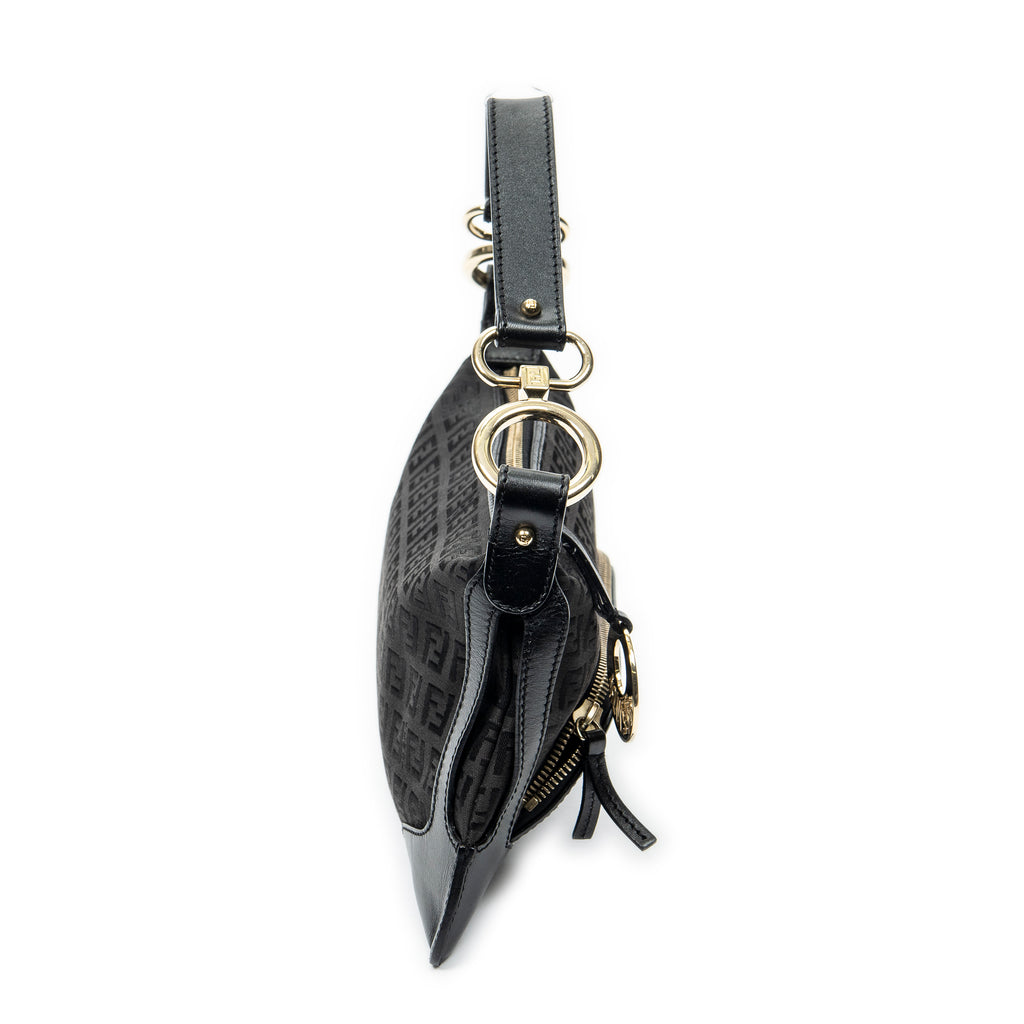Shoulder Bag Small Chef Pocket Hobo Black Zucchino Canvas