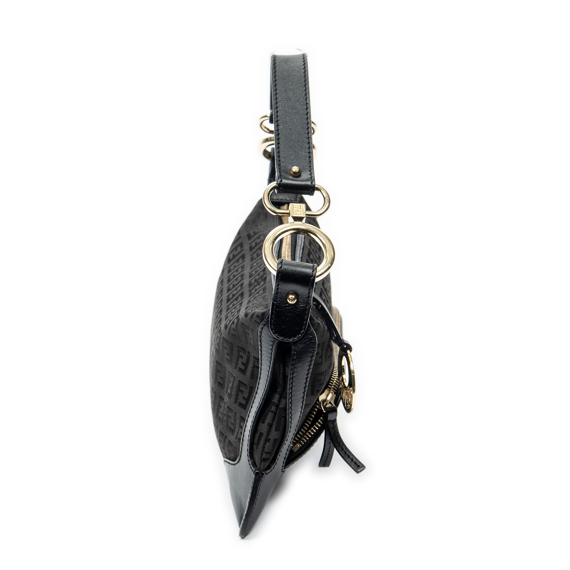 Shoulder Bag Small Chef Pocket Hobo Black Zucchino Canvas