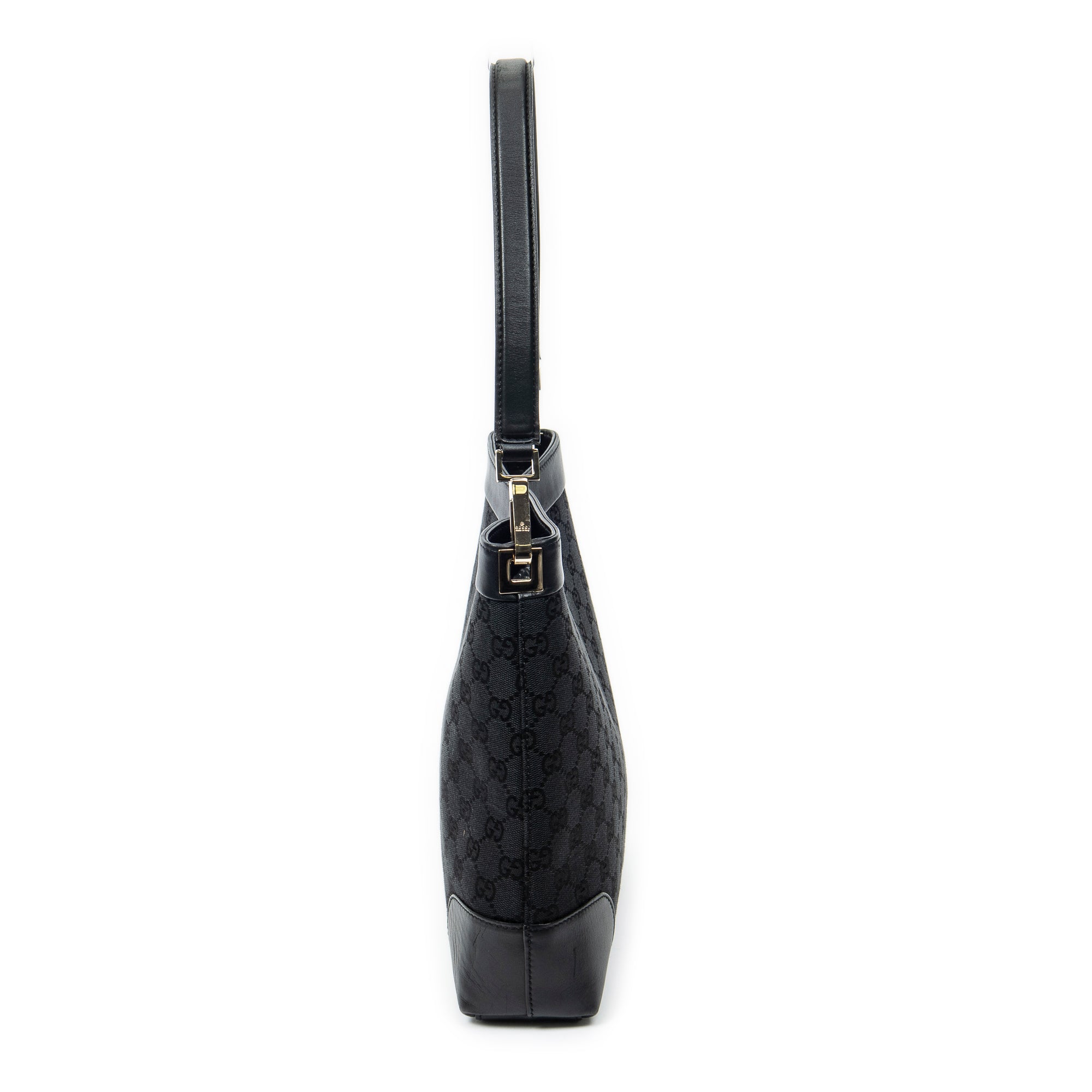 Shoulder Bag Shoulder Hobo Black Monogrammed Canvas