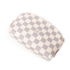 Estuche cosmético de lona Damier Azur color marfil