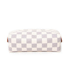 Estuche cosmético de lona Damier Azur color marfil