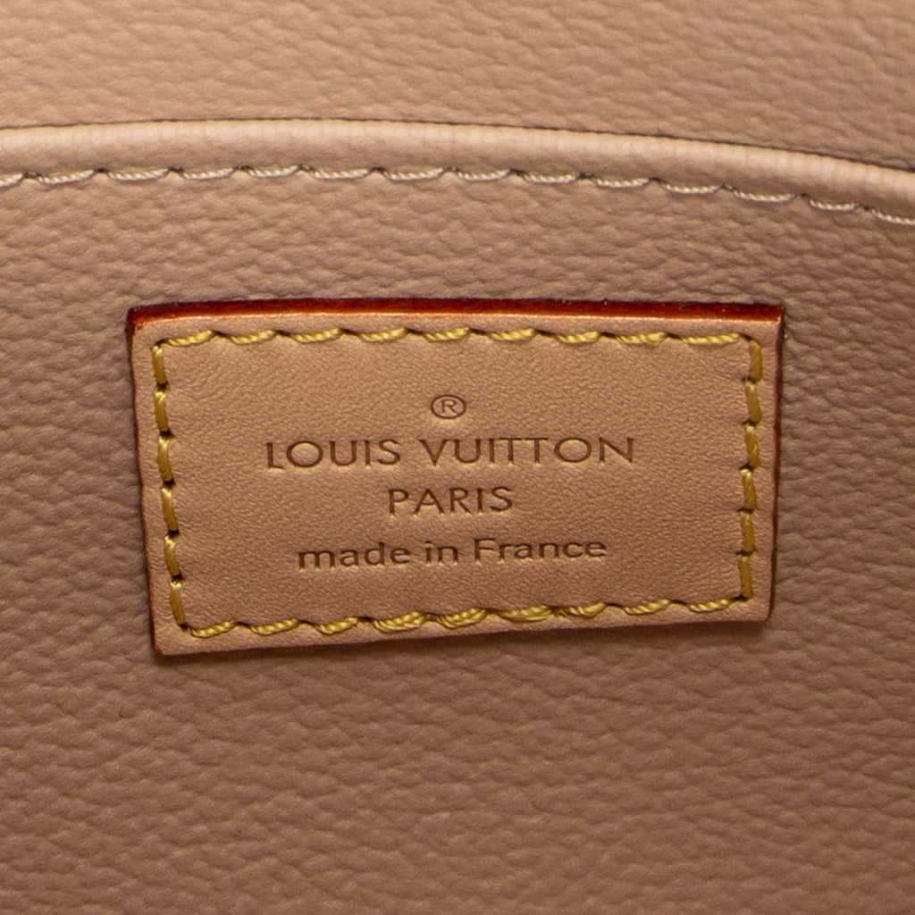 Estuche cosmético de lona Damier Azur color marfil