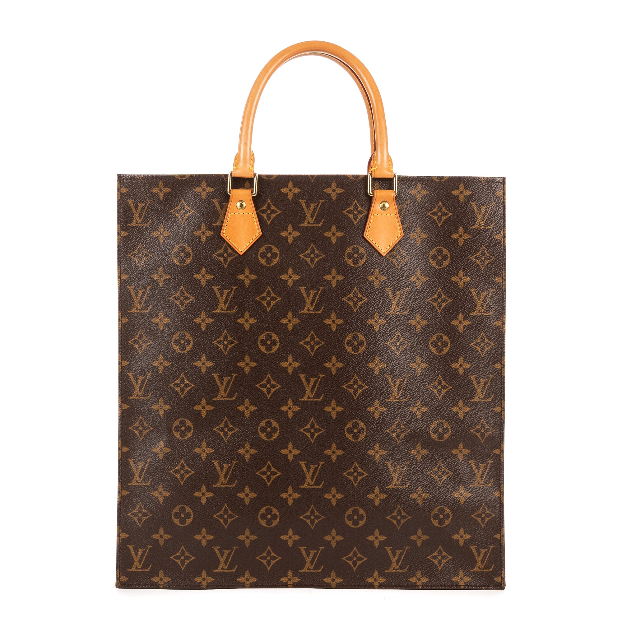 Bolso de mano Sac Plat lona Monogram marrón