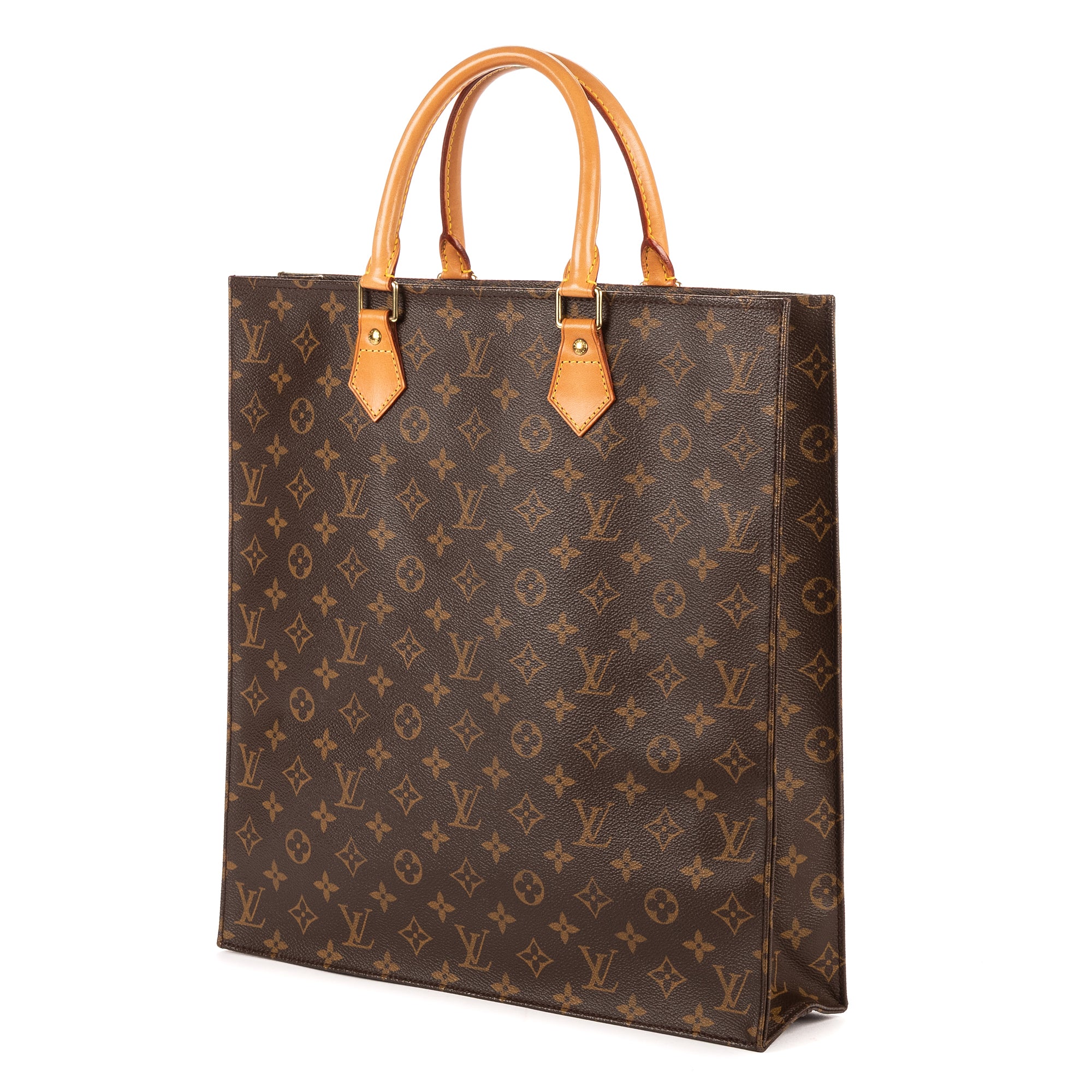 Bolso de mano Sac Plat lona Monogram marrón