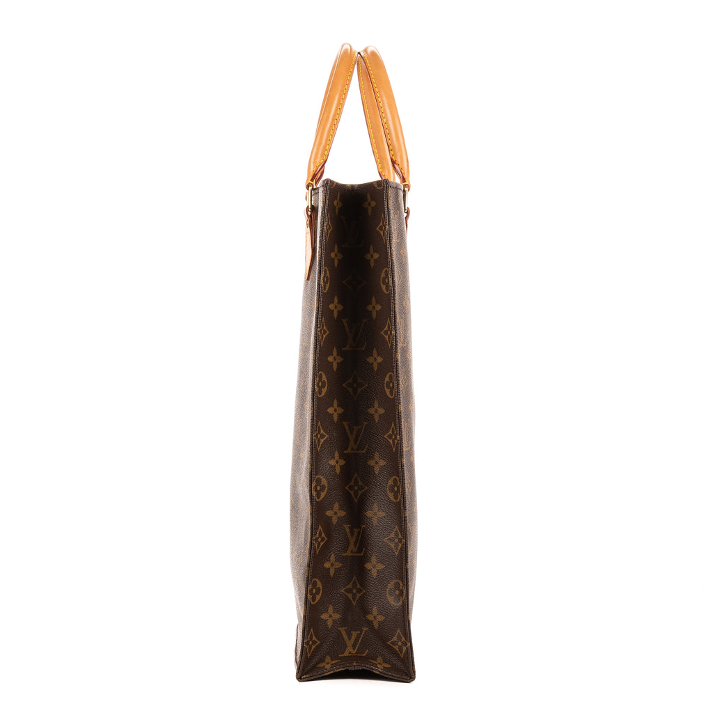 Bolso de mano Sac Plat lona Monogram marrón