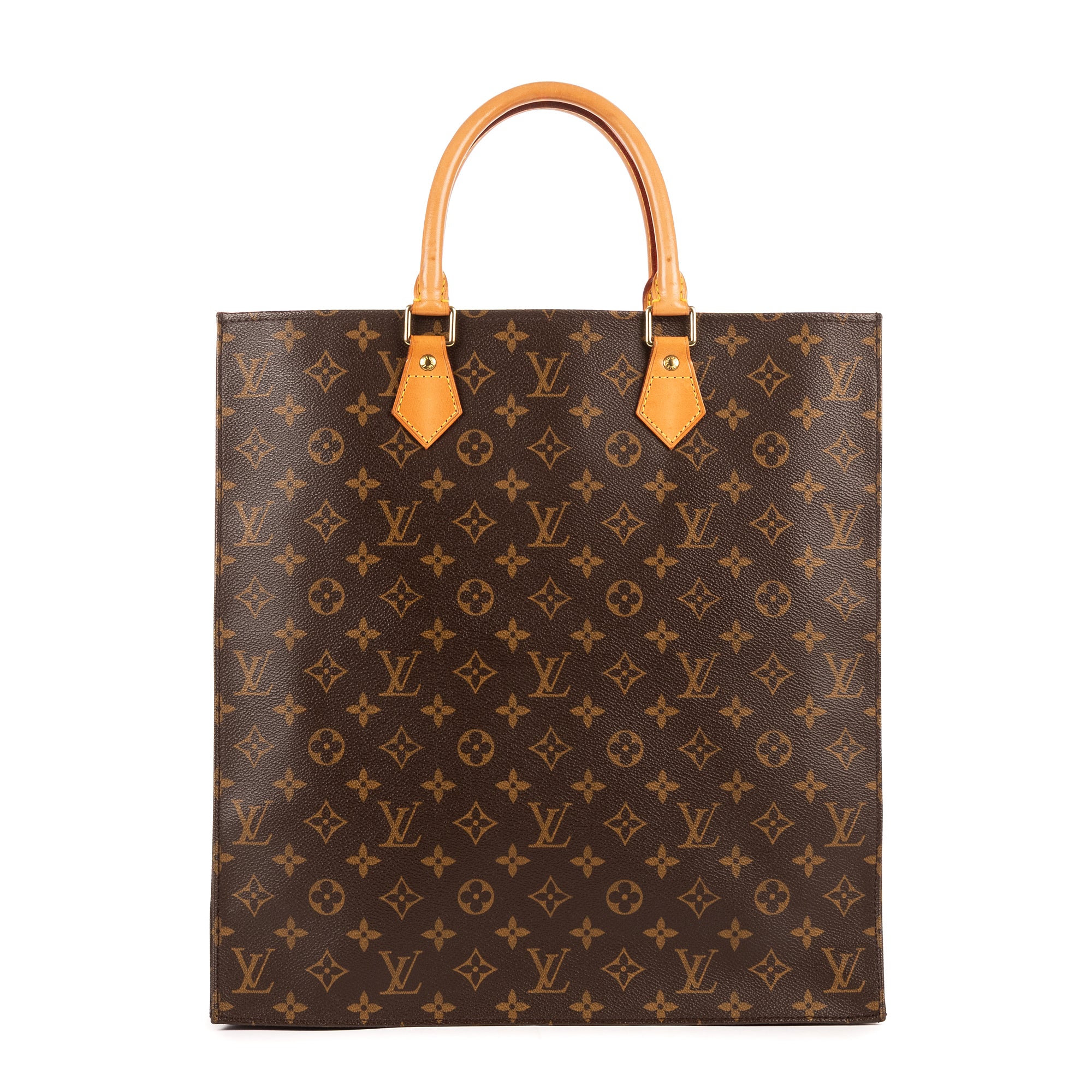 Bolso de mano Sac Plat lona Monogram marrón