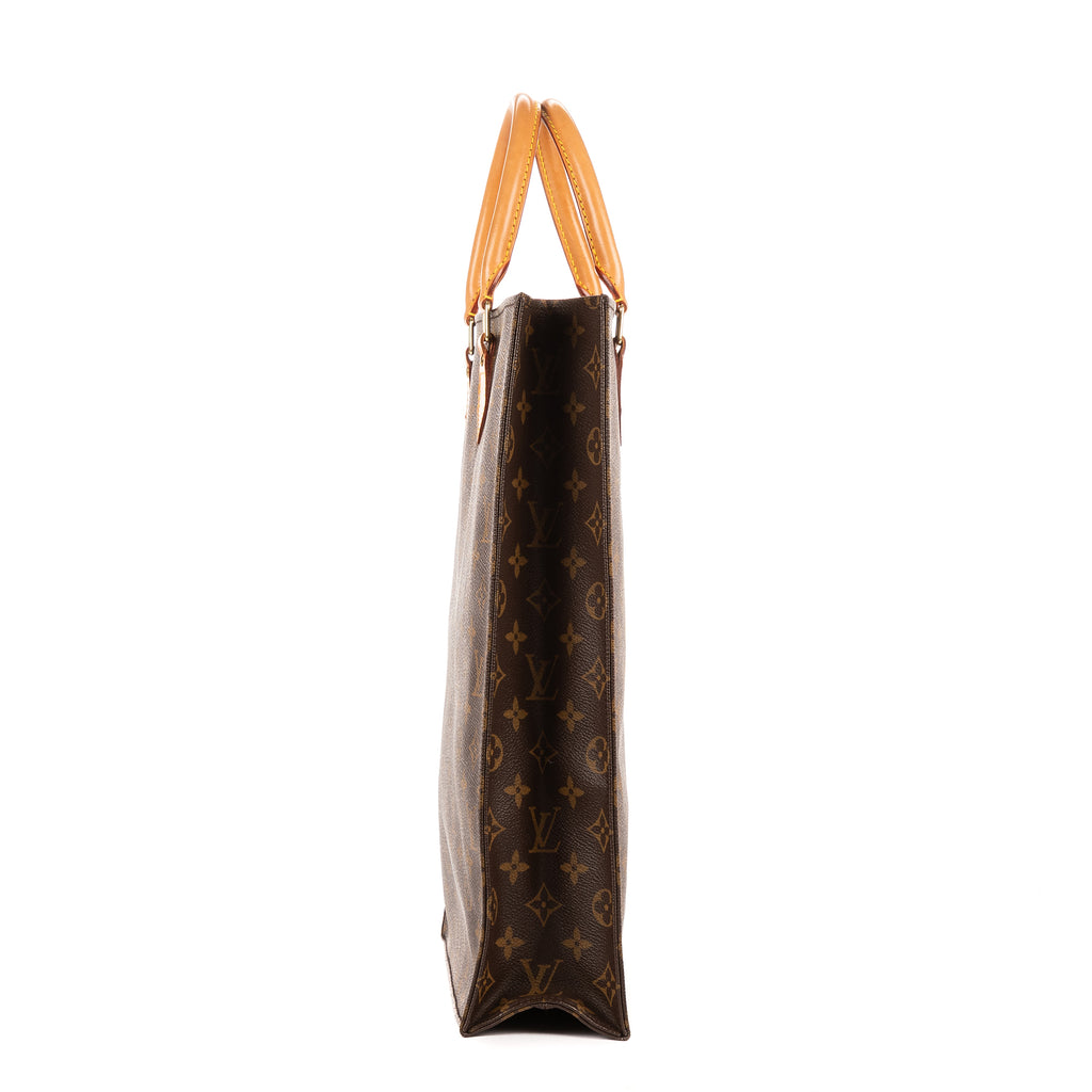 Bolso de mano Sac Plat lona Monogram marrón