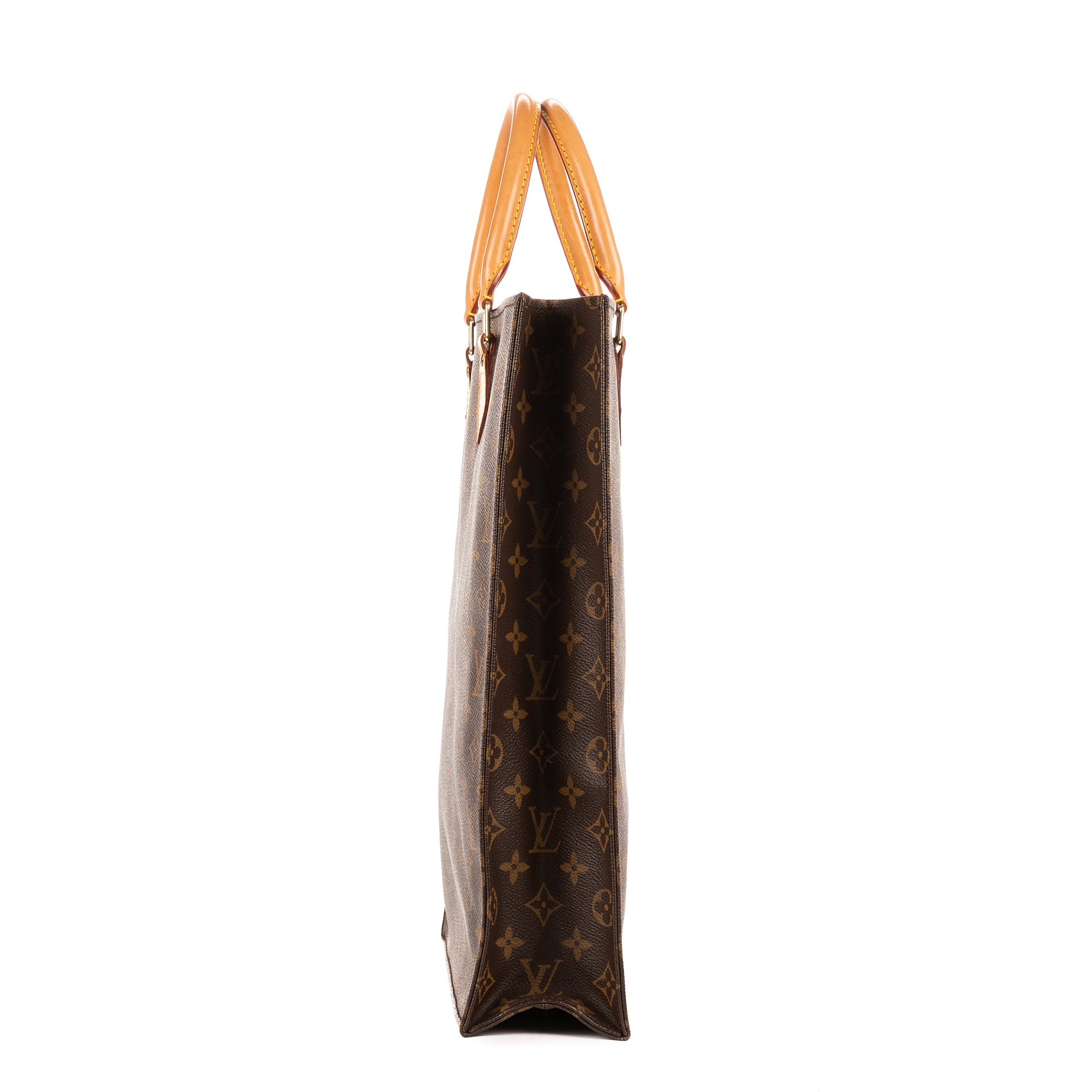 Bolso de mano Sac Plat lona Monogram marrón