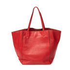 Bolso de Hombro Cabas Phantom Tote Piel de Becerro Granulada Roja