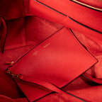 Bolso de Hombro Cabas Phantom Tote Piel de Becerro Granulada Roja