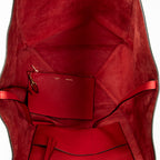 Bolso de Hombro Cabas Phantom Tote Piel de Becerro Granulada Roja