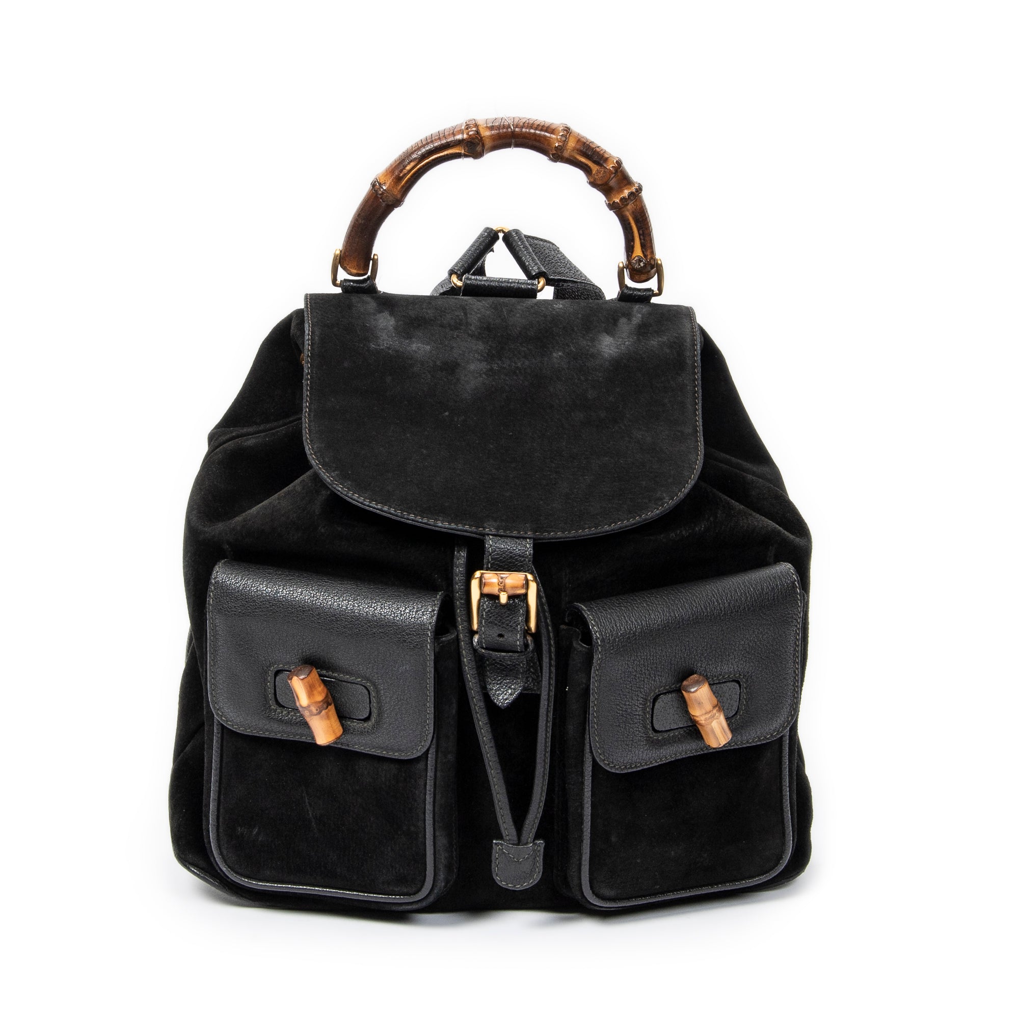 Gucci - Grand sac à dos en bambou - Noir