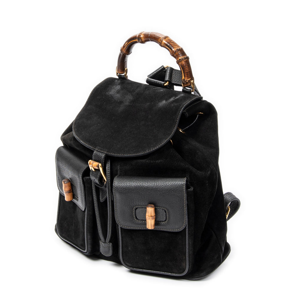 Gucci - Grand sac à dos en bambou - Noir