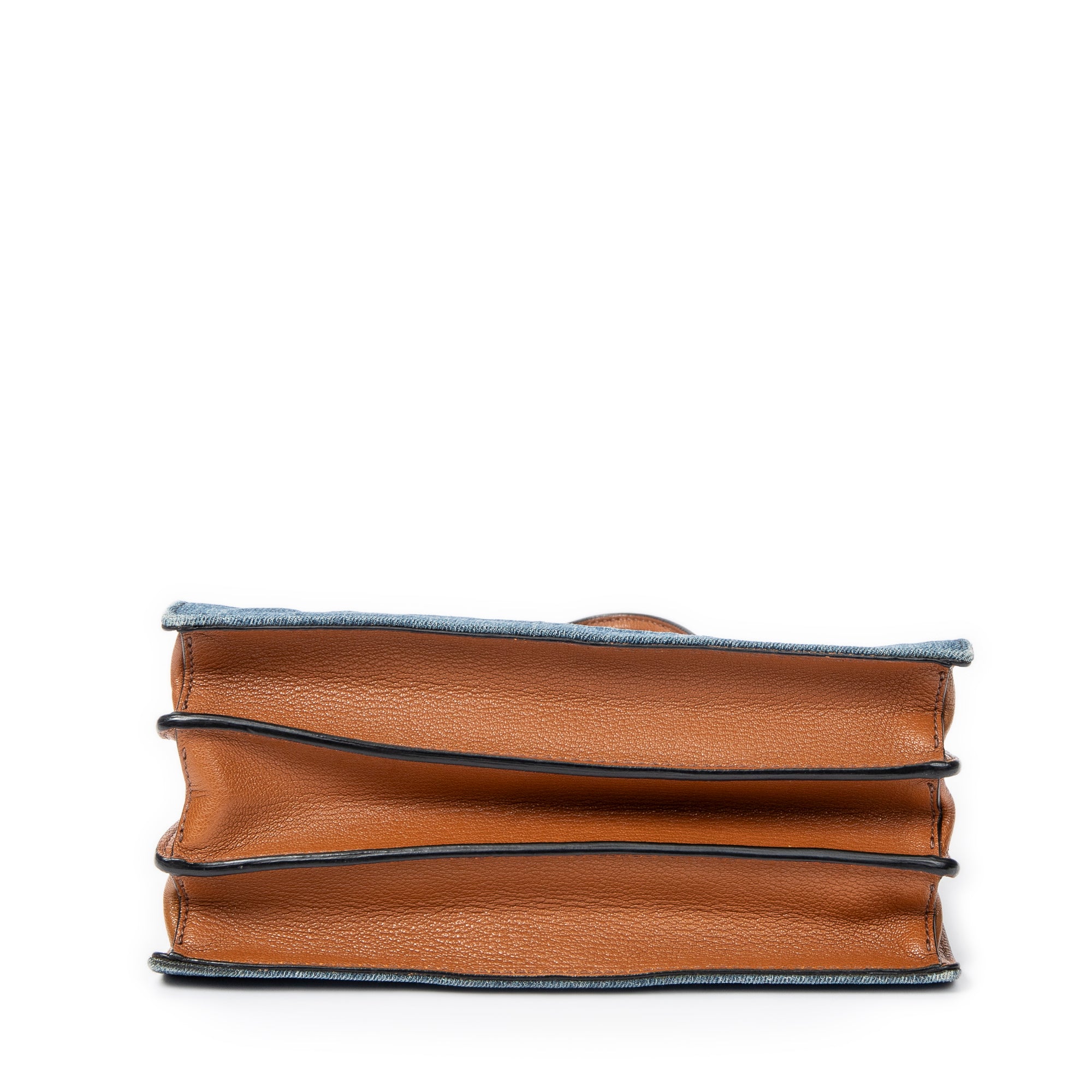 Bolso de hombro convertible con cierre de botón azul de mezclilla de lona