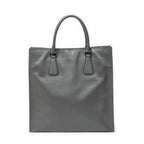 Shoulder Bag Vertical Business Tote Grey Saffiano Leather