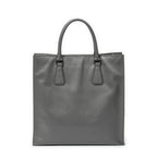 Shoulder Bag Vertical Business Tote Grey Saffiano Leather
