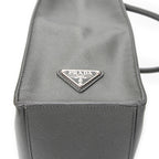 Shoulder Bag Vertical Business Tote Grey Saffiano Leather