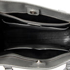 Shoulder Bag Vertical Business Tote Grey Saffiano Leather