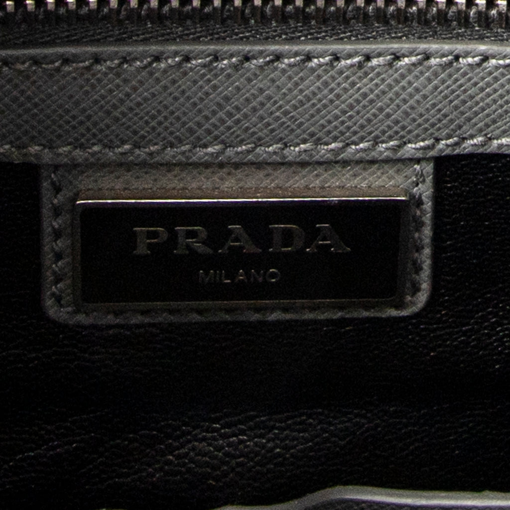 Shoulder Bag Vertical Business Tote Grey Saffiano Leather