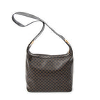 Shoulder Bag Vintage Shoulder Zip Hobo Brown Macadam Coated Canvas