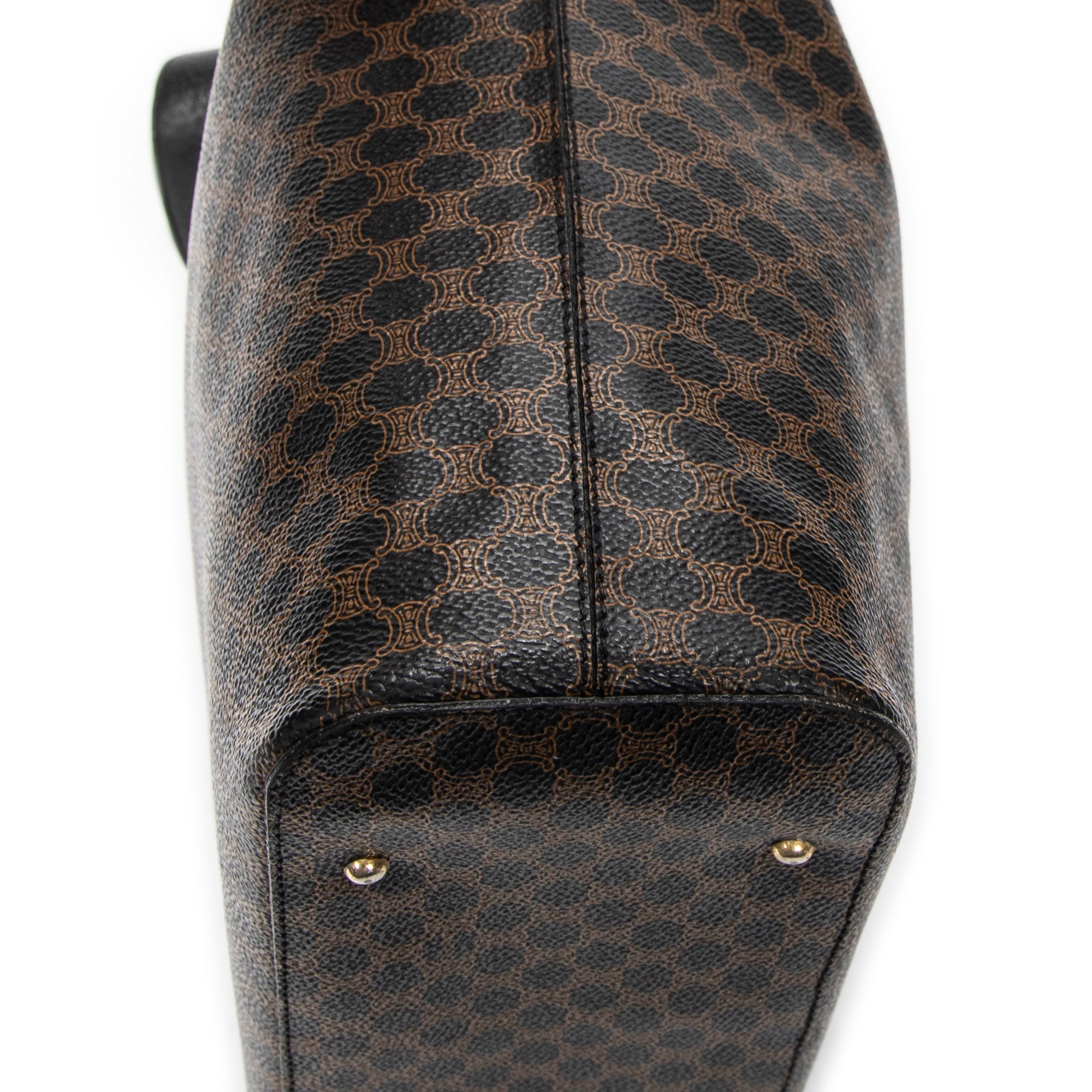 Shoulder Bag Vintage Shoulder Zip Hobo Brown Macadam Coated Canvas
