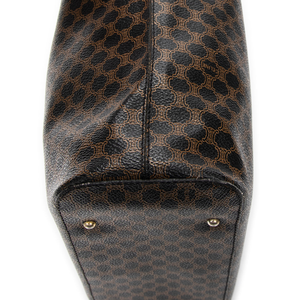 Shoulder Bag Vintage Shoulder Zip Hobo Brown Macadam Coated Canvas
