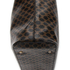 Shoulder Bag Vintage Shoulder Zip Hobo Brown Macadam Coated Canvas