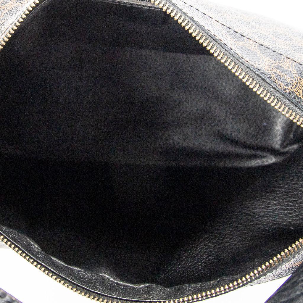 Shoulder Bag Vintage Shoulder Zip Hobo Brown Macadam Coated Canvas