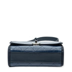 Shoulder Bag CC Single Flap Navy Quilted Crumpled Calfskin Leather