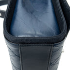 Shoulder Bag CC Single Flap Navy Quilted Crumpled Calfskin Leather