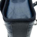 Shoulder Bag CC Single Flap Navy Quilted Crumpled Calfskin Leather
