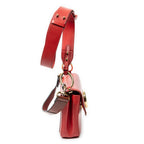 Shoulder Bag C Double Carry Bag Red Calfskin Leather