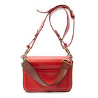 Shoulder Bag C Double Carry Bag Red Calfskin Leather