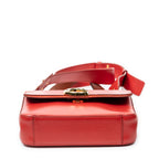 Shoulder Bag C Double Carry Bag Red Calfskin Leather