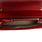 Shoulder Bag C Double Carry Bag Red Calfskin Leather