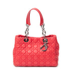 Shoulder Bag Small Soft Shopping Tote Red Cannage Lambskin Leather